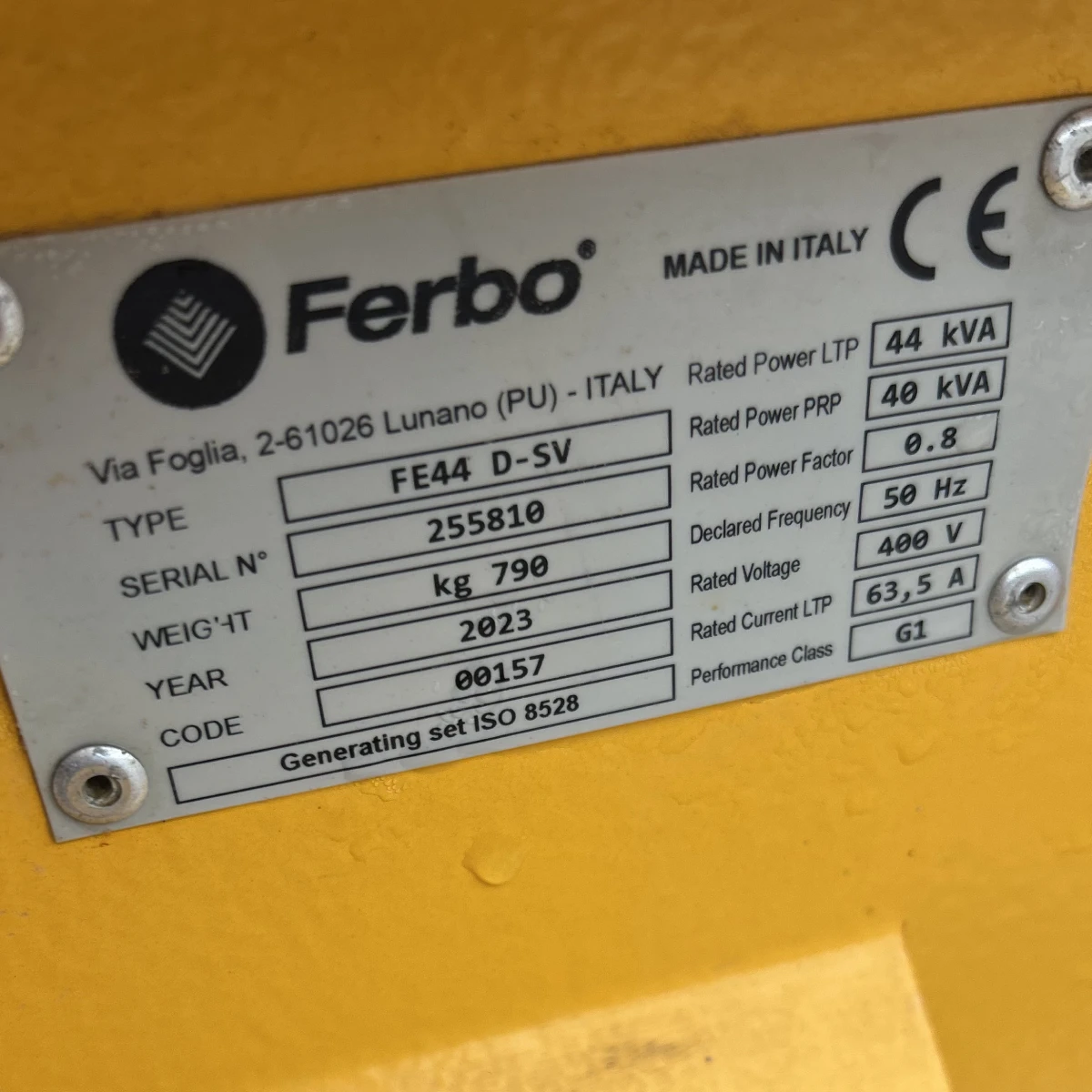 Gerador Ferbo G40.78 5 Gerador Ferbo G40.65, Leilovis
