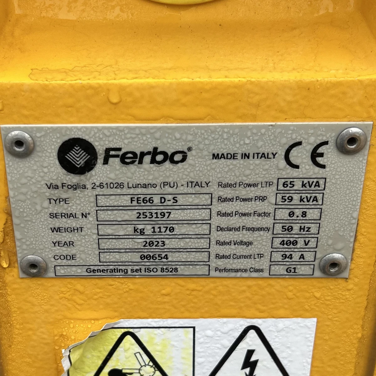 Generador Ferbo G60.65 9 Generador Ferbo G60.65, Leilovis